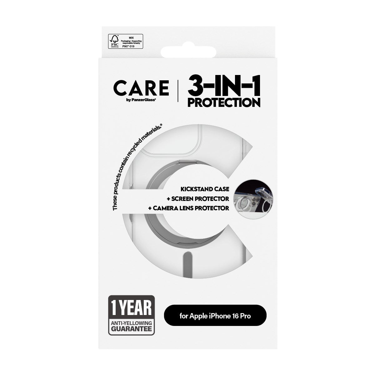 CARE by PanzerGlass® Feature 3-in-1 Ceramic Set iPhone 16 Pro